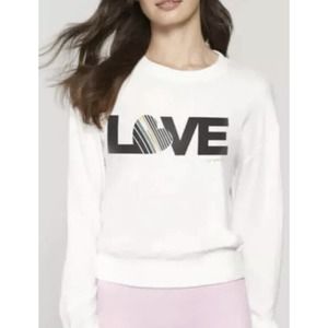 SPIRITUAL GANGSTER size L SWEATER Savasana Top LOVE Graphic Light-weight NEW Z21